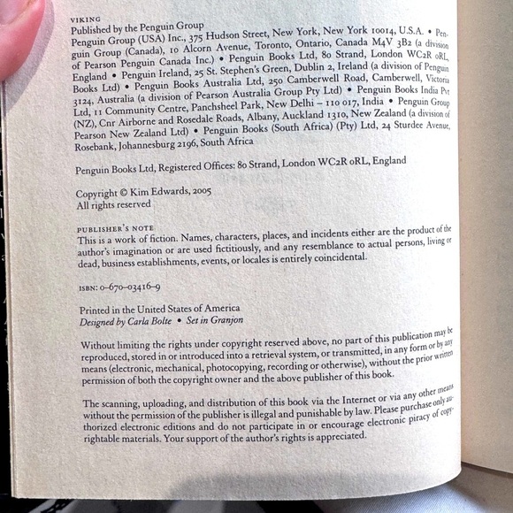 📚Rare Best Seller Publication of The Memory Keeper's Daughter - Hard Cover Book - Picture 4 of 15